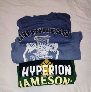 Graphic "Brewery & Whiskey" Tee Bundle - Blue, Light Blue, Black, Green